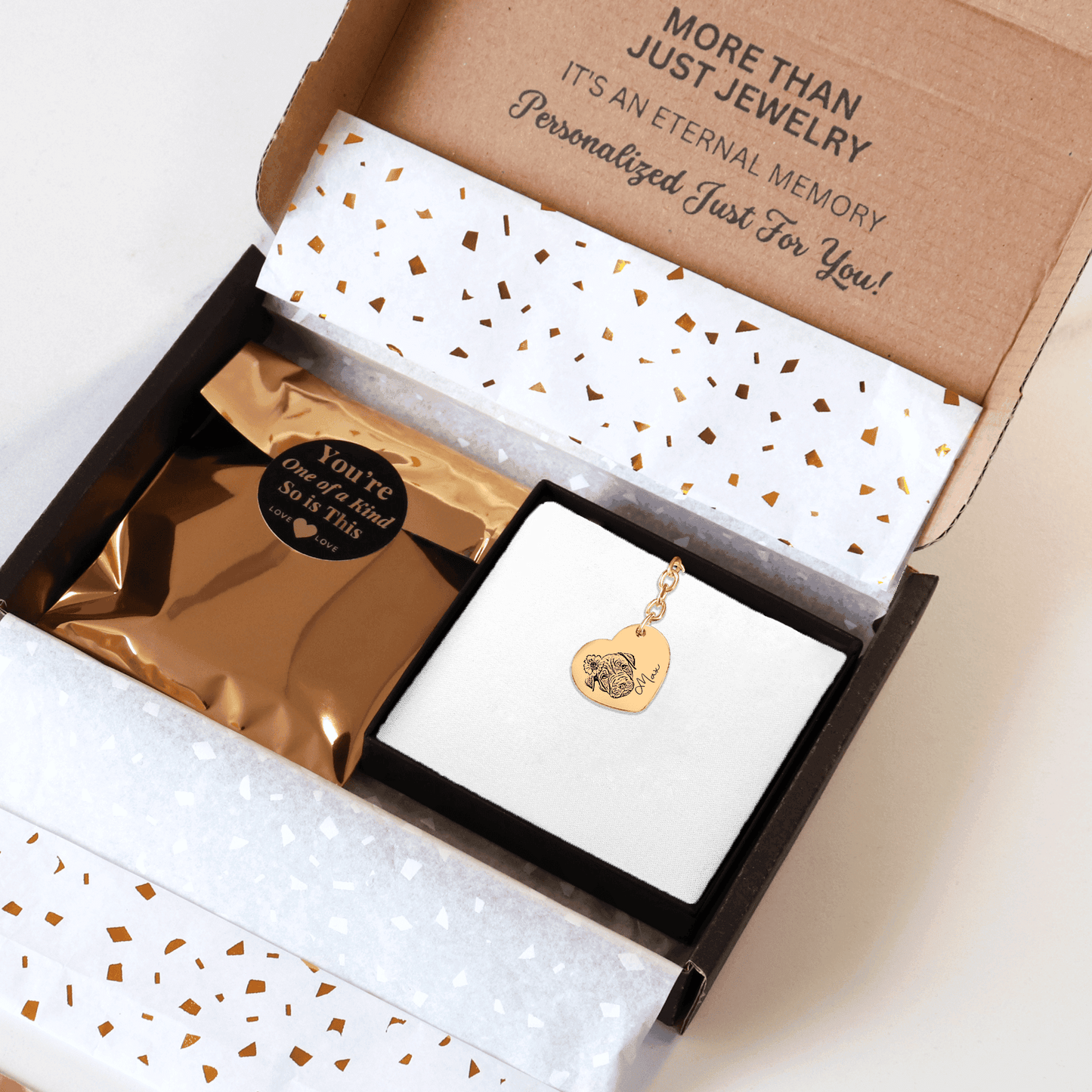 Pet Portrait Heart Keychain